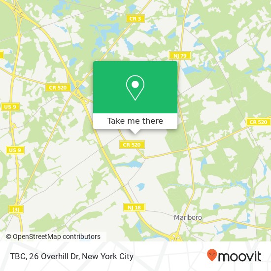 TBC, 26 Overhill Dr map