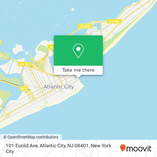 Mapa de 101 Euclid Ave, Atlantic City, NJ 08401