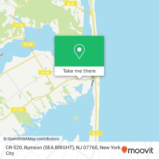 Mapa de CR-520, Rumson (SEA BRIGHT), NJ 07760