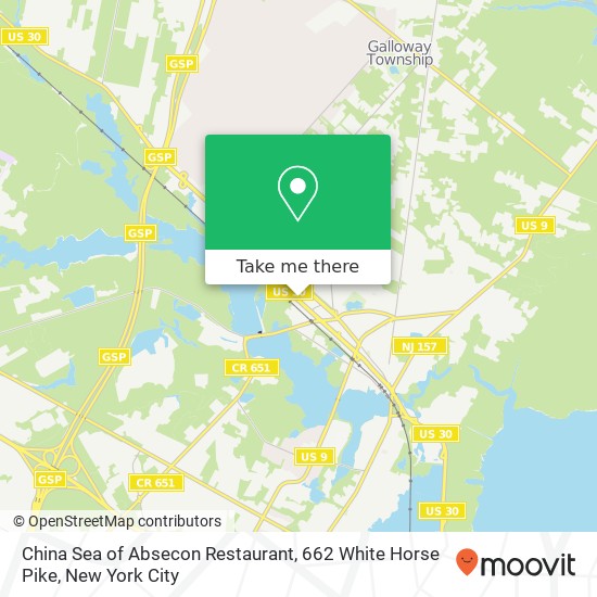 China Sea of Absecon Restaurant, 662 White Horse Pike map