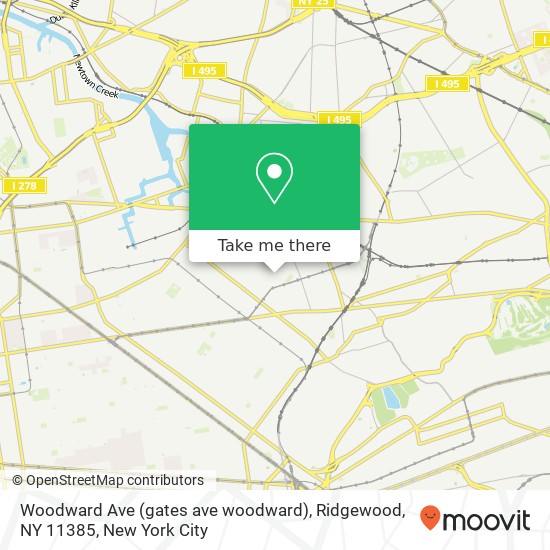 Mapa de Woodward Ave (gates ave woodward), Ridgewood, NY 11385