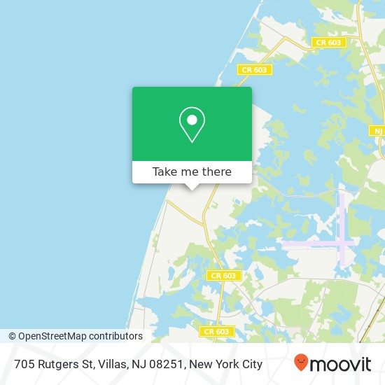 Mapa de 705 Rutgers St, Villas, NJ 08251