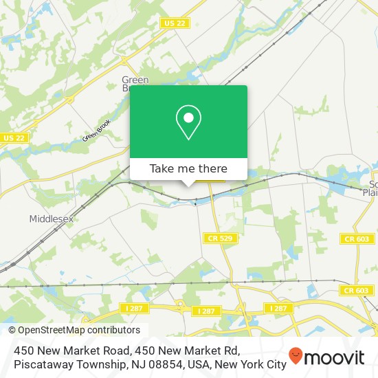 Mapa de 450 New Market Road, 450 New Market Rd, Piscataway Township, NJ 08854, USA