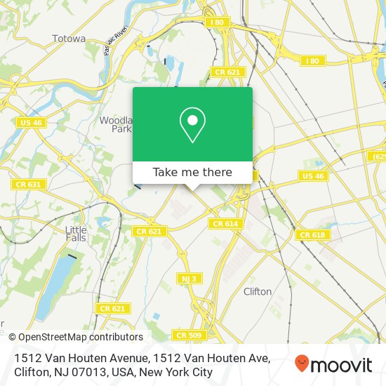 1512 Van Houten Avenue, 1512 Van Houten Ave, Clifton, NJ 07013, USA map