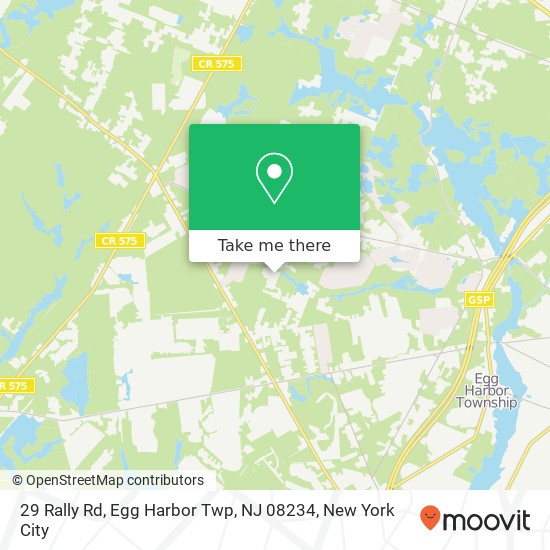 Mapa de 29 Rally Rd, Egg Harbor Twp, NJ 08234