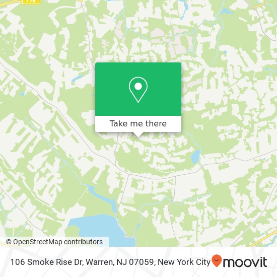 Mapa de 106 Smoke Rise Dr, Warren, NJ 07059