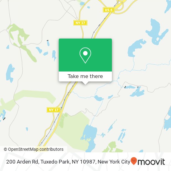 Mapa de 200 Arden Rd, Tuxedo Park, NY 10987
