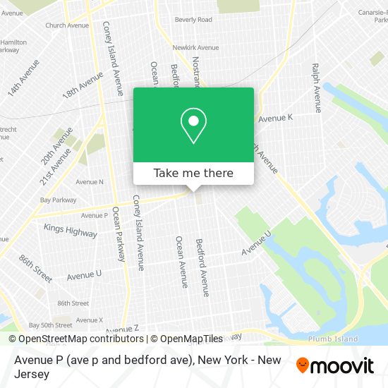 Mapa de Avenue P (ave p and bedford ave)