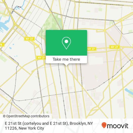Mapa de E 21st St (cortelyou and E 21st St), Brooklyn, NY 11226