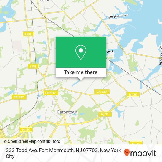 333 Todd Ave, Fort Monmouth, NJ 07703 map