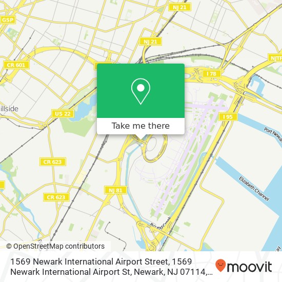 Mapa de 1569 Newark International Airport Street, 1569 Newark International Airport St, Newark, NJ 07114, USA