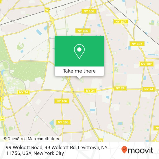 Mapa de 99 Wolcott Road, 99 Wolcott Rd, Levittown, NY 11756, USA