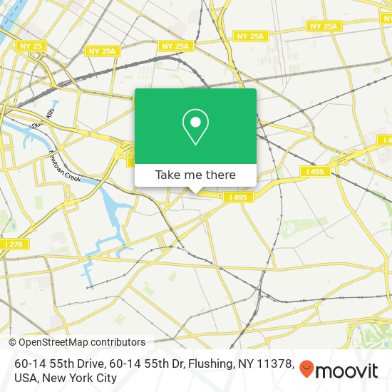 60-14 55th Drive, 60-14 55th Dr, Flushing, NY 11378, USA map