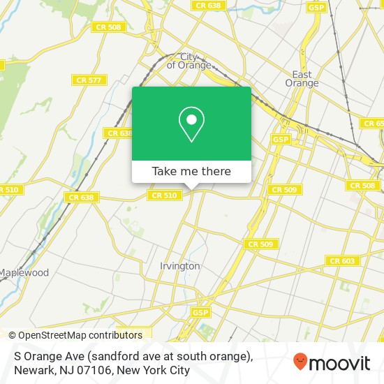 Mapa de S Orange Ave (sandford ave at south orange), Newark, NJ 07106
