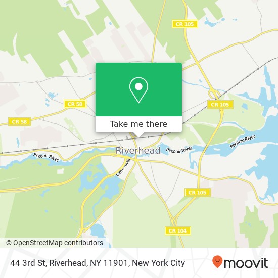 Mapa de 44 3rd St, Riverhead, NY 11901