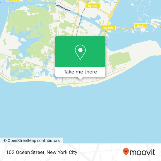 Mapa de 102 Ocean Street, 102 Ocean St, Cape May, NJ 08204, USA