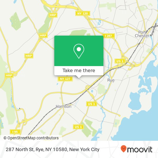 Mapa de 287 North St, Rye, NY 10580