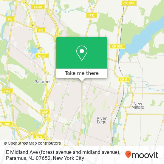 E Midland Ave (forest avenue and midland avenue), Paramus, NJ 07652 map
