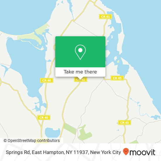 Mapa de Springs Rd, East Hampton, NY 11937