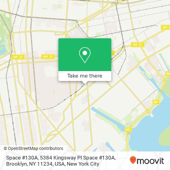 Mapa de Space #130A, 5384 Kingsway Pl Space #130A, Brooklyn, NY 11234, USA