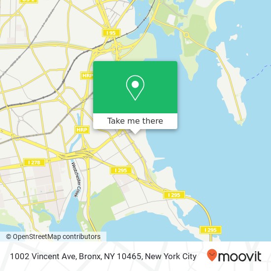 Mapa de 1002 Vincent Ave, Bronx, NY 10465