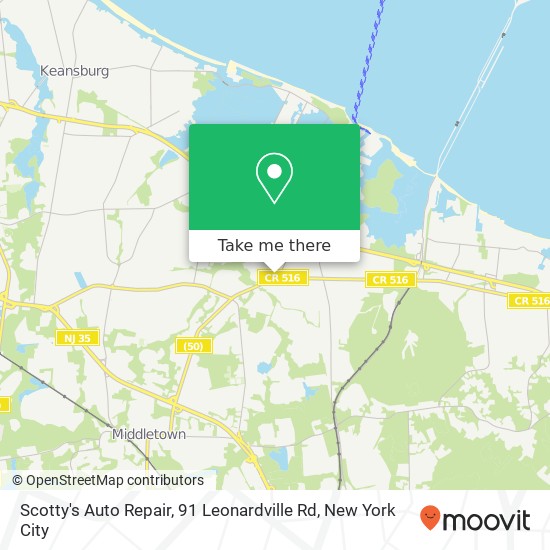 Mapa de Scotty's Auto Repair, 91 Leonardville Rd