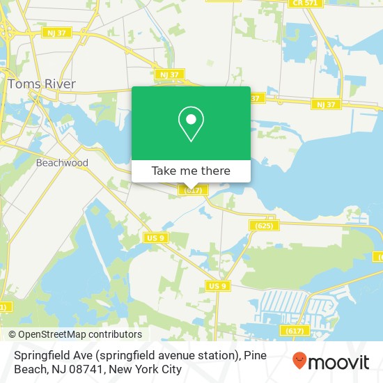 Mapa de Springfield Ave (springfield avenue station), Pine Beach, NJ 08741