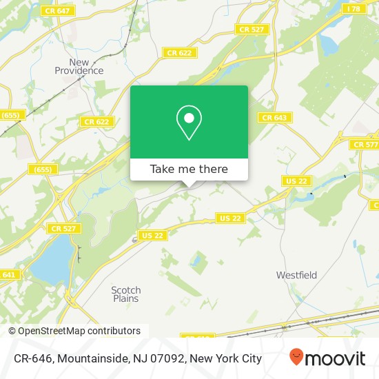 Mapa de CR-646, Mountainside, NJ 07092