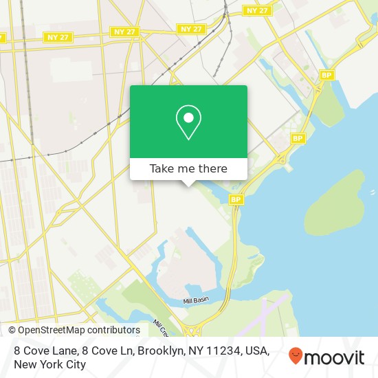 Mapa de 8 Cove Lane, 8 Cove Ln, Brooklyn, NY 11234, USA