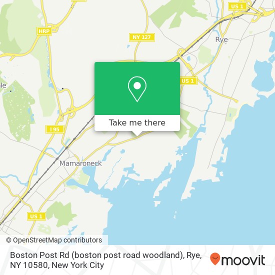 Boston Post Rd (boston post road woodland), Rye, NY 10580 map