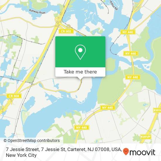 Mapa de 7 Jessie Street, 7 Jessie St, Carteret, NJ 07008, USA