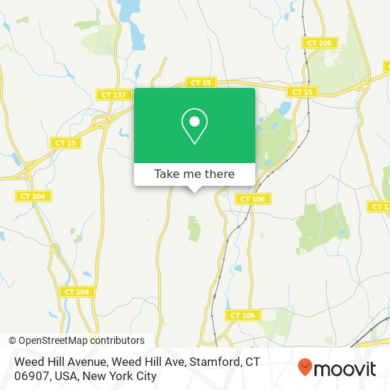 Mapa de Weed Hill Avenue, Weed Hill Ave, Stamford, CT 06907, USA