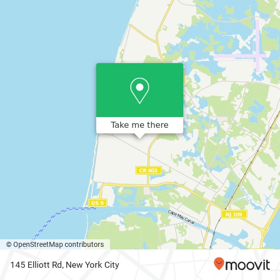 Mapa de 145 Elliott Rd, Cape May (NORTH CAPE MAY), NJ 08204