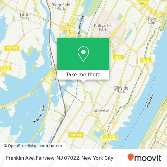 Franklin Ave, Fairview, NJ 07022 map