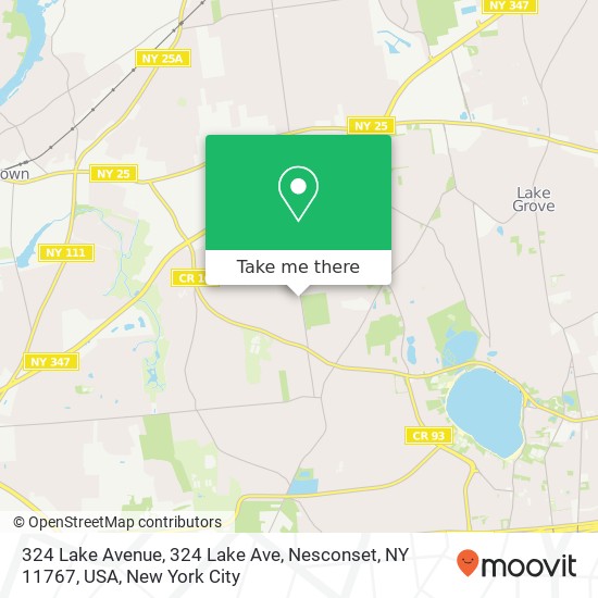 Mapa de 324 Lake Avenue, 324 Lake Ave, Nesconset, NY 11767, USA