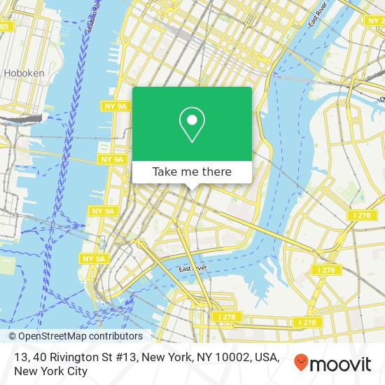 Mapa de 13, 40 Rivington St #13, New York, NY 10002, USA