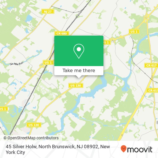 Mapa de 45 Silver Holw, North Brunswick, NJ 08902