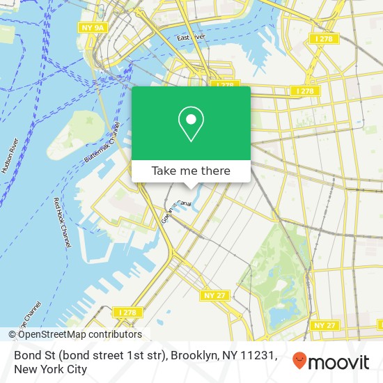 Mapa de Bond St (bond street 1st str), Brooklyn, NY 11231