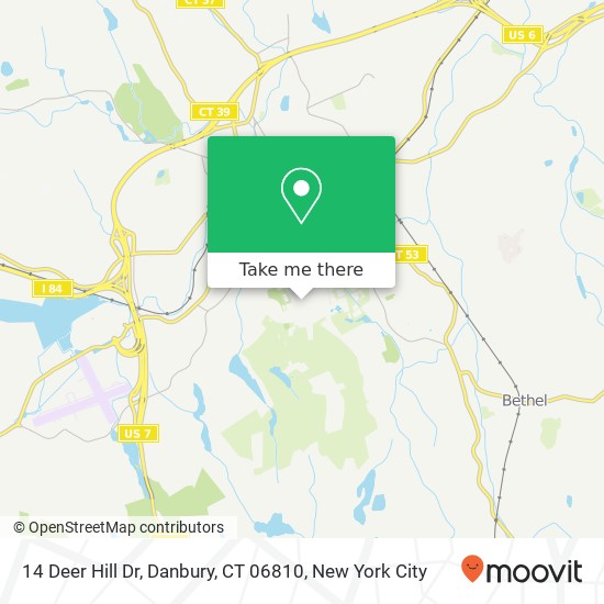 Mapa de 14 Deer Hill Dr, Danbury, CT 06810