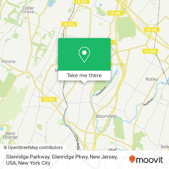 Glenridge Parkway, Glenridge Pkwy, New Jersey, USA map