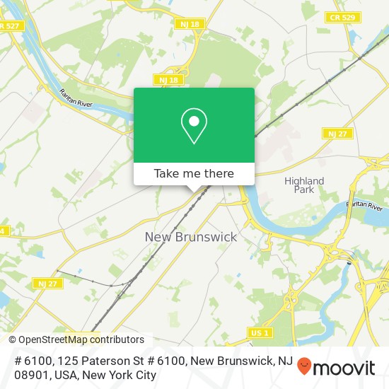 # 6100, 125 Paterson St # 6100, New Brunswick, NJ 08901, USA map