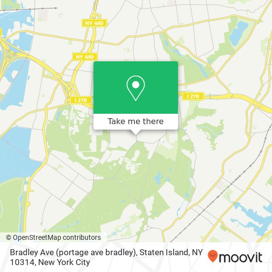 Mapa de Bradley Ave (portage ave bradley), Staten Island, NY 10314