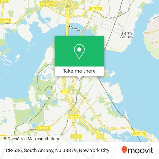 Mapa de CR-686, South Amboy, NJ 08879