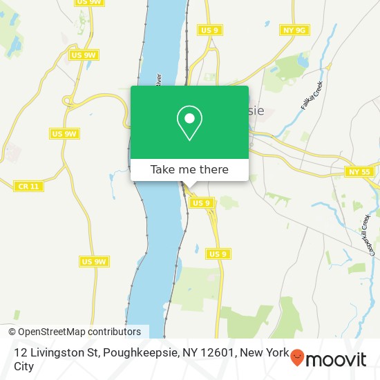 Mapa de 12 Livingston St, Poughkeepsie, NY 12601
