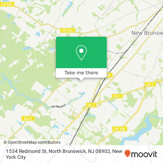 Mapa de 1534 Redmond St, North Brunswick, NJ 08902