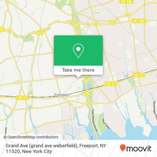 Mapa de Grand Ave (grand ave weberfield), Freeport, NY 11520