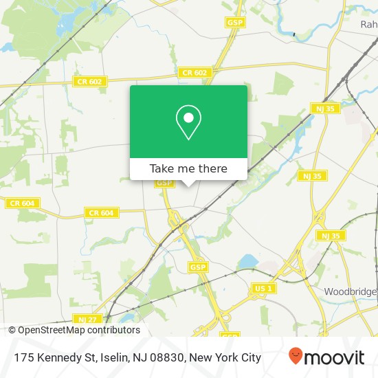 Mapa de 175 Kennedy St, Iselin, NJ 08830