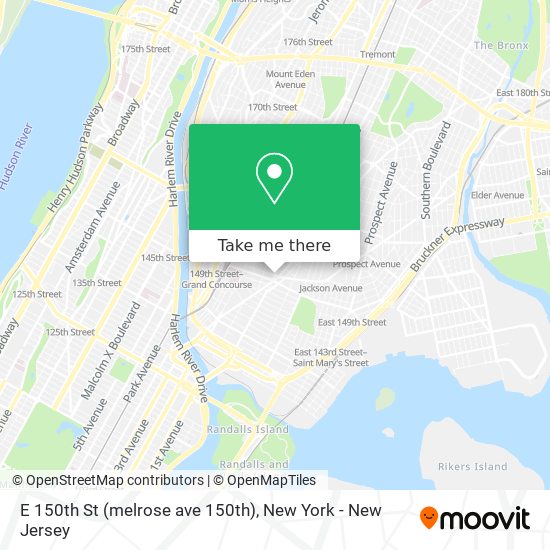 Mapa de E 150th St (melrose ave 150th)