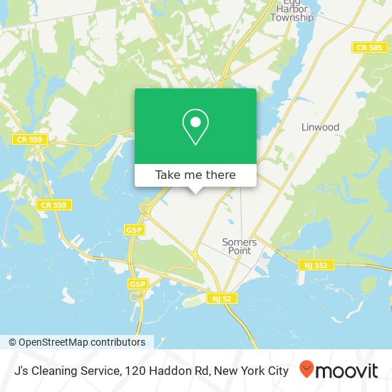 Mapa de J's Cleaning Service, 120 Haddon Rd