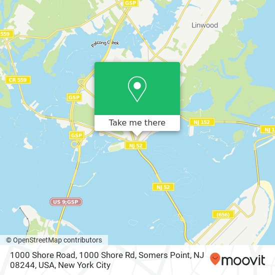 1000 Shore Road, 1000 Shore Rd, Somers Point, NJ 08244, USA map